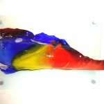 Unieke 3D kleurige glaskunst voor muur 'Create yourself a colorfull world' HxBxD 45x69x10 cm € 349,- nu € 299,-