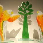 Unieke glazen vogels 'Lovebirds' - Katarzyna Karbownik - H cm nu elk van € 79,- voor € 49,- 
