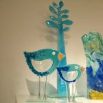 Poolse glaskunst - set van 2 vogels € 69,95 / levensboom - Karbownik - H 70 cm € 149,95 