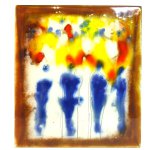 Modern glaswerk voor de wand 'Saamhorigheid, voor een kleurrijke wereld' BxH 40x45 cm € 289,- nu € 199,- 