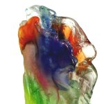 Gekleurd glas - 3d uniek sculptuur met 2 glasgedeeltes die samen een prachtige eenheid vormen ...