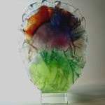Kunstwerk in glas - exclusief abstract design 'Verbondenheid' - Rubaniuk - HxBxD 35x25x10 cm € 579,-