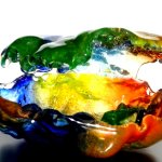 Kunst in glas - uniek beeld 'Geborgenheid' - in prachtige kleuren - Rubaniuk - BxHxD 25x15x25 cm € 369,-