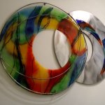 Glaskunstwerk voor de muur in bijzonder en uniek interieurdesign 'Verbondenheid' van Monika Rubaniuk 