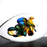 Glaskunst - modern en uniek kunstwerk in kristalglas - HxBxD 17x27x17 cm € 399,-