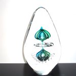 Modern glass art 'Verbondenheid' in eivormig design - Ozzaro - H 16 cm € 169,- / H 20 cm € 199,- 