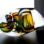 Glas, kunst & design 'Verbondenheid' in een modern jasje - Ozzaro Artistic Glass Art - BxHxD 29x15x16 cm € 499,-