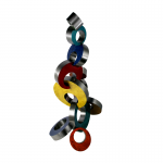 Abstract metalen beeld 'Verbondenheid' - Artisan House 102209-Ring Toss HxBxD 120x63x50 cm € 2149,-