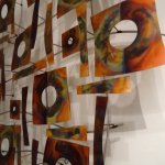 Kunstwerk van Artisan House met verkleuringen in het koper door verhitting met de vlam, hetgeen het kunstobject verlevendigt 