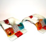 Moderne waxinelichthouders - Eratini glasobjecten - offwhite / kleur 10x20 cm per stuk € 29,95/ setprijs € 49,95
