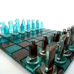Exclusief glas, kunst en design - schaakbord 'Chess' glas - Eratini - LxB 42x42 cm € 1079,- nu € 979,-