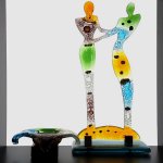 Glascadeau - beeld 'Verbondenheid, vriendschap' - Eratini Artistic Art Glass - HxBxD 43x20x10 cm € 169,-