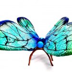 Glazen vlinder urn voor kleine as bewaring - unieke herinnering - BxHxD 18x17x23 cm € 289,-