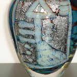Exclusief glas ..., een subliem stijlvol object in zeer hoogwaardige kwaliteit, waarin zilver is verwerkt ...
