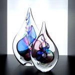 Glaskunst Ozzaro - glasobjecten 'druppel' - HxBxD 20x12x4 cm € 59,95 / 14x9x3 cm € 29,95