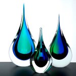 Kunst - Boheems glas kristal - elke druppel is uniek - H 25 cm € 99,- / 22 cm € 69,- / 16 cm € 49,-