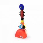 Moderne glaskunst - giraffe in kleurig design - Ozzaro by Loranto - H 100 cm € 679,- 