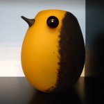 Glasobject 'Phasia' vogel in licht oranje/bruin - mat glas - Ozzaro by Loranto - HxBxD 24x22x12 cm € 169,- 