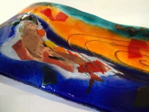 kunst modern glas schaal uniek