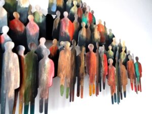 moderne wandkunst metaal saamhorigheid