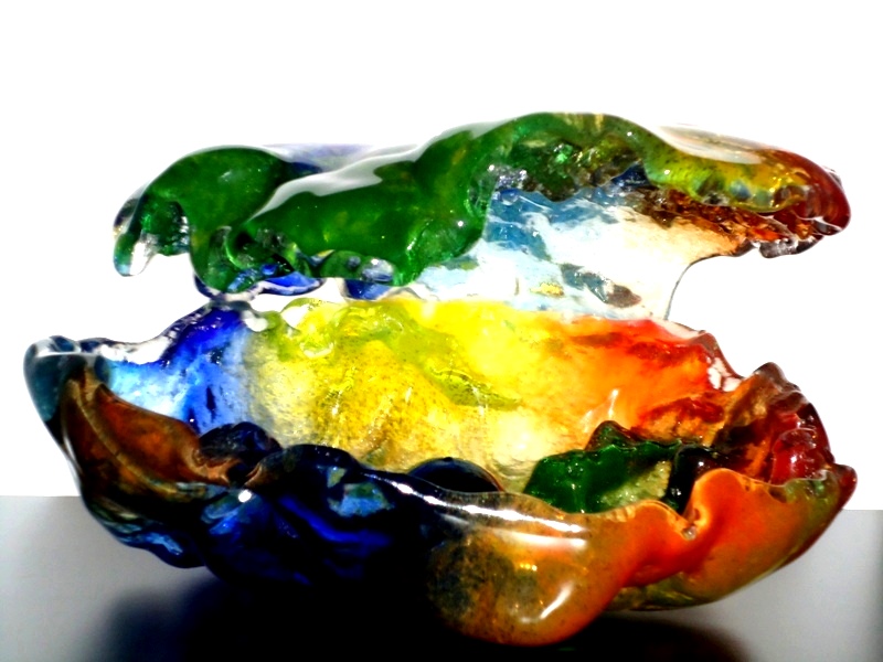 herinneringsobject mini urn schelpvorm glas