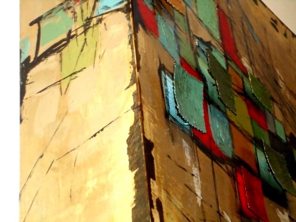 wandkunst modern staal handbeschilderd abstract