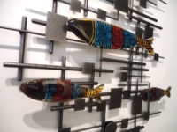 vissen glas staal muurkunst