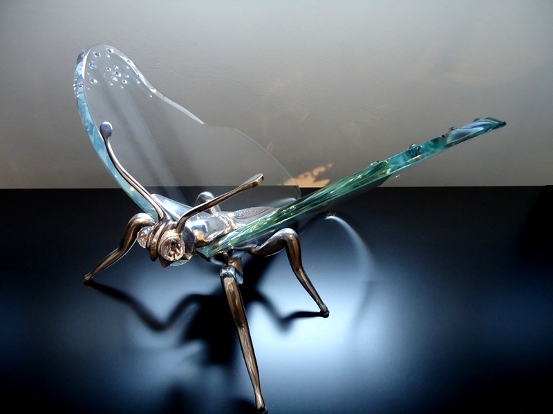 glaskunst vlinder modern swarowski kristallen