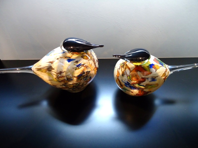 glaskunst vogels kleur mond geblazen loranto