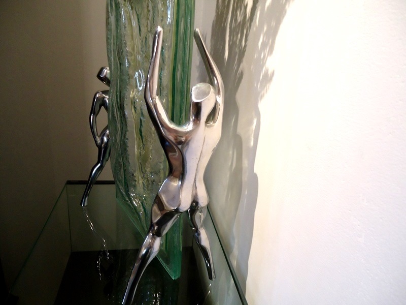 glassculptuur vaas modern verbondenheid