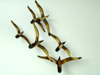 muurkunst vogels staal brons kleur