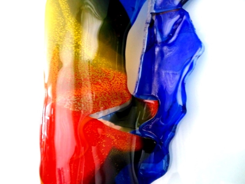 wandkunst abstract glas kleurrijk