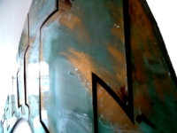 wandkunst staal hand beschilderd golf