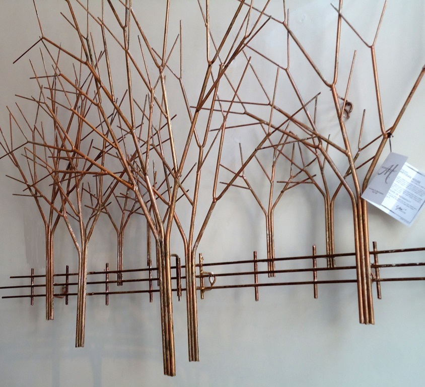 wandkunst boomgaard brons koper modern
