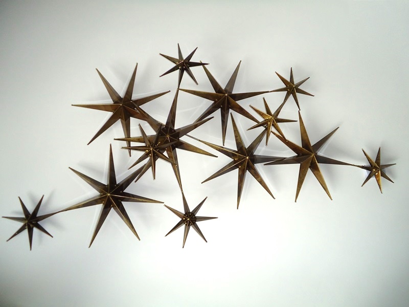 3d wandornament sterren brons kleur exclusief