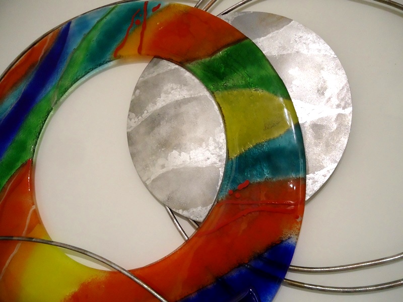 glaskunst modern kleur staal verbinding